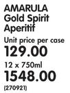Amarula Gold Spirit Aperitif-12x750ml