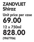 Zandvliet Shiraz-12x750ml