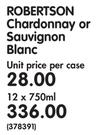 Robertson Chardonnay Or Sauvignon Blanc-12x750ml