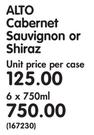 Alto Cabernet Sauvignon Or Shiraz-6x750ml