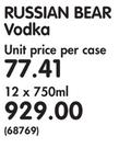 Russian Bear Vodka-12x750ml
