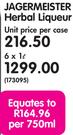 Jagermeister Herbal Liqueur-6x1Ltr