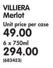 Villiera Merlot-6x750ml