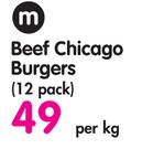 M Beef Chicago Burgers(12 Pack)-Per Kg