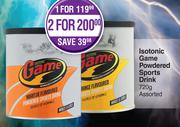 Isotonic Game Powdered Sports Drink Assorted-For 1 X 720g