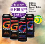 Biogen G Force Energy Drink Assorted-For 6 x 500ml