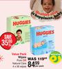 Huggies Value Pack Wipes (Pure Or Natural Care) 4 x 56 Wipes-Per Pack