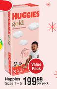 Huggies Gold Nappies (Sizes 1-5)-Per Pack