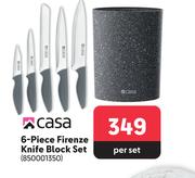 Casa 6-Piece Firenze Knife Block Set 850001350-Per Set