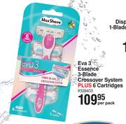 Max Shave Eva 3 Essence 3 Blade Crossover System + 6 Cartridges-Per Pack
