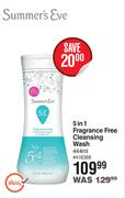 Summer's Eve 5 In 1 Fragrance Free Cleansing Wash-444ml