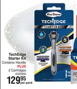 Max Shave Tech Edge Starter Kit (Contains Handle + 2 Cartridges)-Per Pack