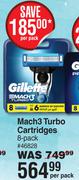 Gillette Mach 3 Turbo Cartridges 8 Pack-Per Pack     