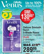 Gillette Venus Deluxe Smooth Swirl 5-Blade Razor-Per Pack