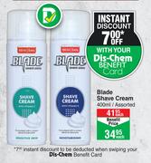 Blade Shave Cream Assorted-400ml Each
