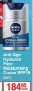 Nivea Men Anti Age Hyaluron Face Moisturising Cream SPF15-50ml Each