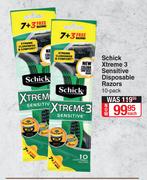 Schick Xtreme 3 Sensitive Disposable Razors-10's Each