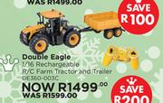 Double Eagle 1/16 Rechargeable R/C Farm Tractor And Trailer DE360-003C