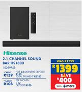 Hisense 2.1 Channel Sound Bar HS1800 (10299759)