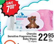 Cherbus Sensitive Fragrance Free Baby Wipes (72 Wipes)-Per Pack