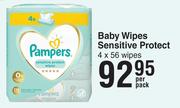 Pampers Baby Wipes Sensitive Protect 4 x 56 Wipes-Per Pack
