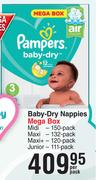 Pampers Baby Dry Nappies Mega Box-Per Pack