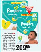 Pampers New Baby Or Active Baby Dry Jumbo Pack-Per Pack