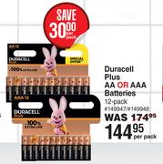Duracell + AA Or AAA Batteries-12's Per Pack