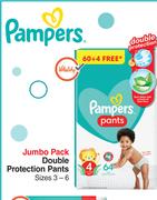 Pampers Jumbo Pack Double Protection Pants Sizes 3-6-For 2