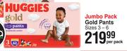 Huggies Jumbo Pack Gold Pants Sizes 3-6-Per Pac