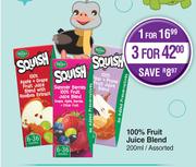 Squish 100% Fruit Juice Blend Assorted-200ml Each
