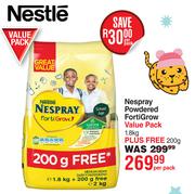 Nestle Nespray Powdered FortiGrow Value Pack (1.8Kg + Free 200g)-Per Pack