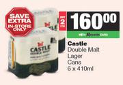 Castle Double Malt Lager Cans-For 2 x 6 x 410ml