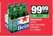 Heineken 0.0% Non Alcoholic Handies-6 x 330ml Per Pack