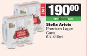 Stella Artois Premium Lager Cans-For 2 x 6 x 410ml