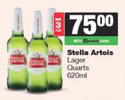 Stella Artois Lager Quarts-For 3 x 620ml