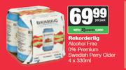 Rekorderlig Alcohol Free 0% Premium Swedish Perry Cider-4 x 330ml Per Pack