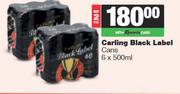 Carling Black Label Cans-For 2 x 6 x 500ml
