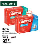 Rennie Antacid 96 Chewable Tablets Assorted-Each
