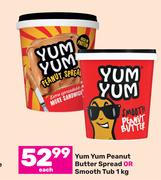Yum Yum Peanuts Butter Spread Or Smooth Tub-1kg Each