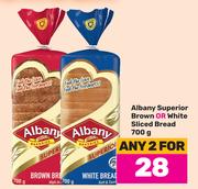 Albany Superior Brown Or White Sliced Bread-For Any 2 x 700g