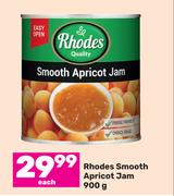 Rhodes Smooth Apricot Jam-900g Each