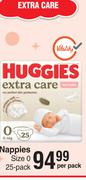 Huggies Extra Care Nappies (Size 0 25 Pack)-Per Pack