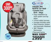 Bambino I-Rotate 360° ISOFIX Car Set  (Suitable From Birth-36kgs)