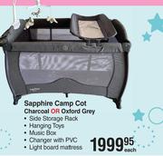 Baby Things Sapphire Camp Cot (Charcoal Or Oxford Grey)-Each