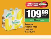 Savanna Alcohol Free Handies-6 x 330ml