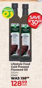 Lifestyle Food Cold Pressed Flaxseed Oil 25464-550ml Each