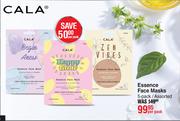 Cala Essence Face Masks 5 Pack Assorted-Per Pack