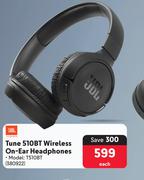 JBL Tune 510 BT Wireless On Ear Headphones 