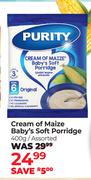 Purity Cream Of Maize Baby's Soft Porridge Assorted-400g